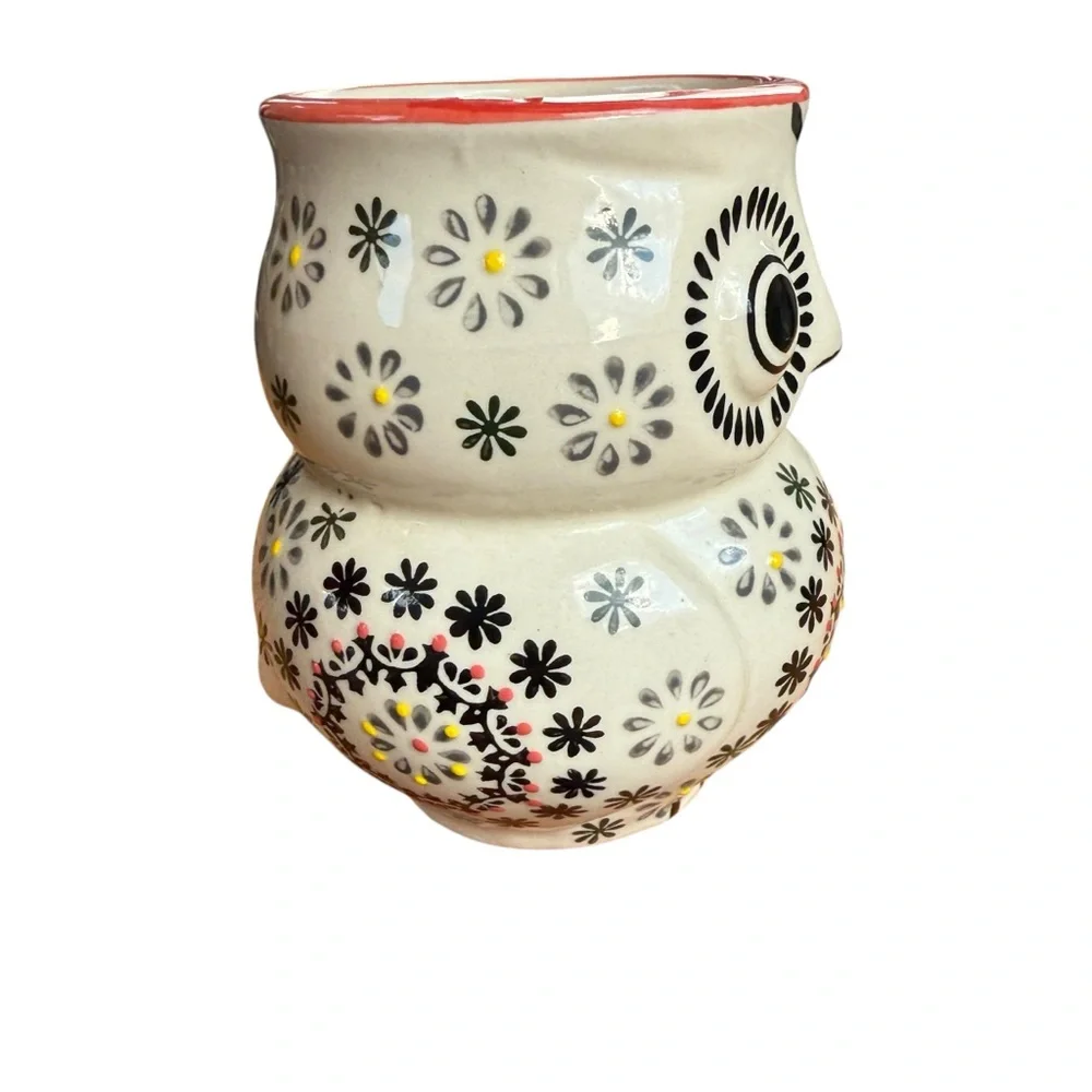 NATURE’S HOME CERAMIC OWL MUG – HAND-PAINTED FOLK FLORAL DESIGN